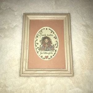 Vintage “Thank heaven for little girls.” Nursery Frame
